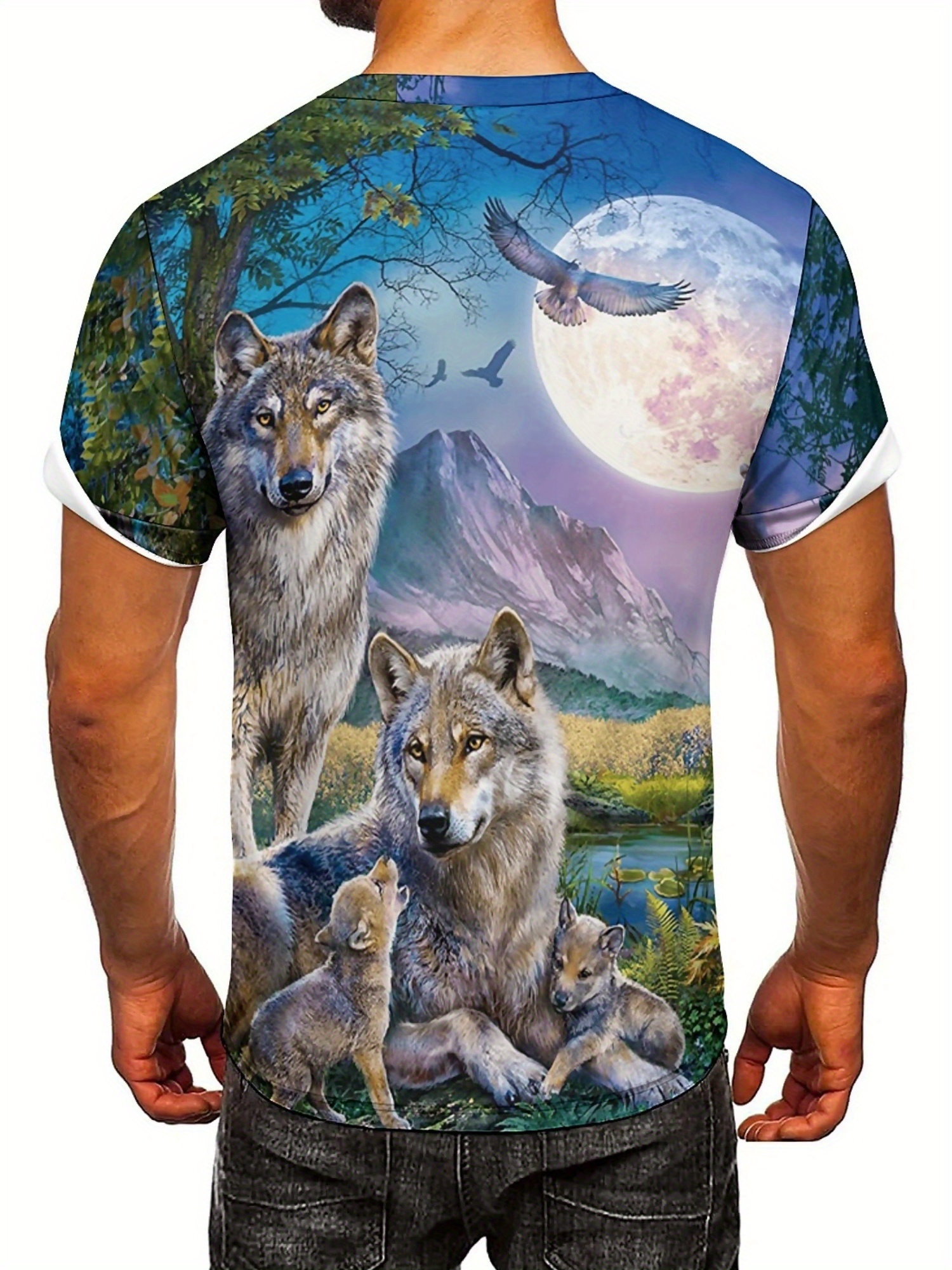 3D Wolf Pack Print T-Shirt - S - 3D Printing Designing incelemesi ve fiyatı
