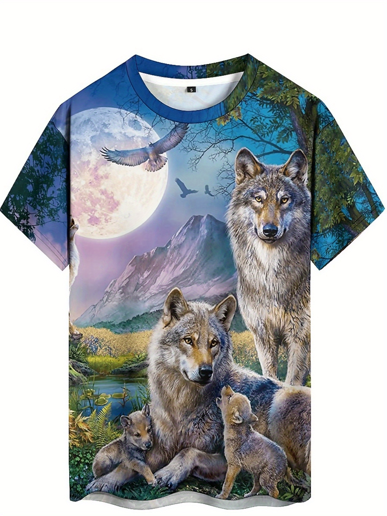 3D Wolf Pack Print T-Shirt - S - 3D Printing Designing incelemesi ve fiyatı