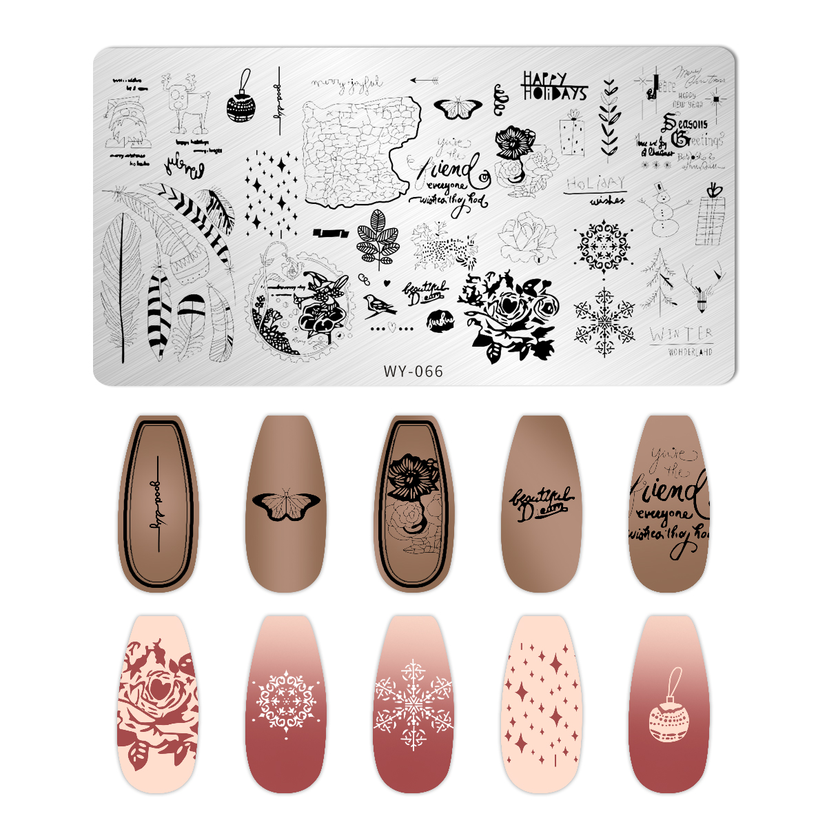 Leaves Flower Nail Art Stampin - 3D Printing Stainless Steel incelemesi ve fiyatı