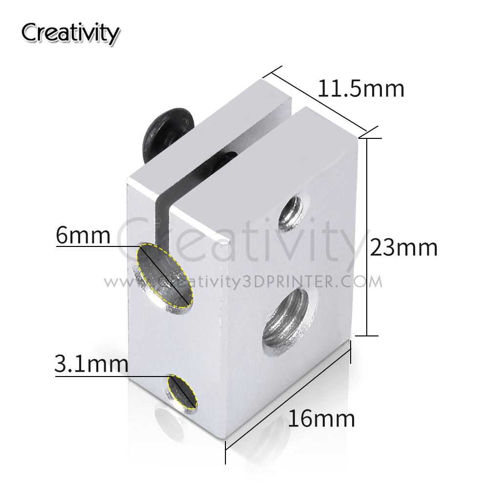 V6 PT100 Heater Block Plated C - 3D Printing Titanium incelemesi ve fiyatı