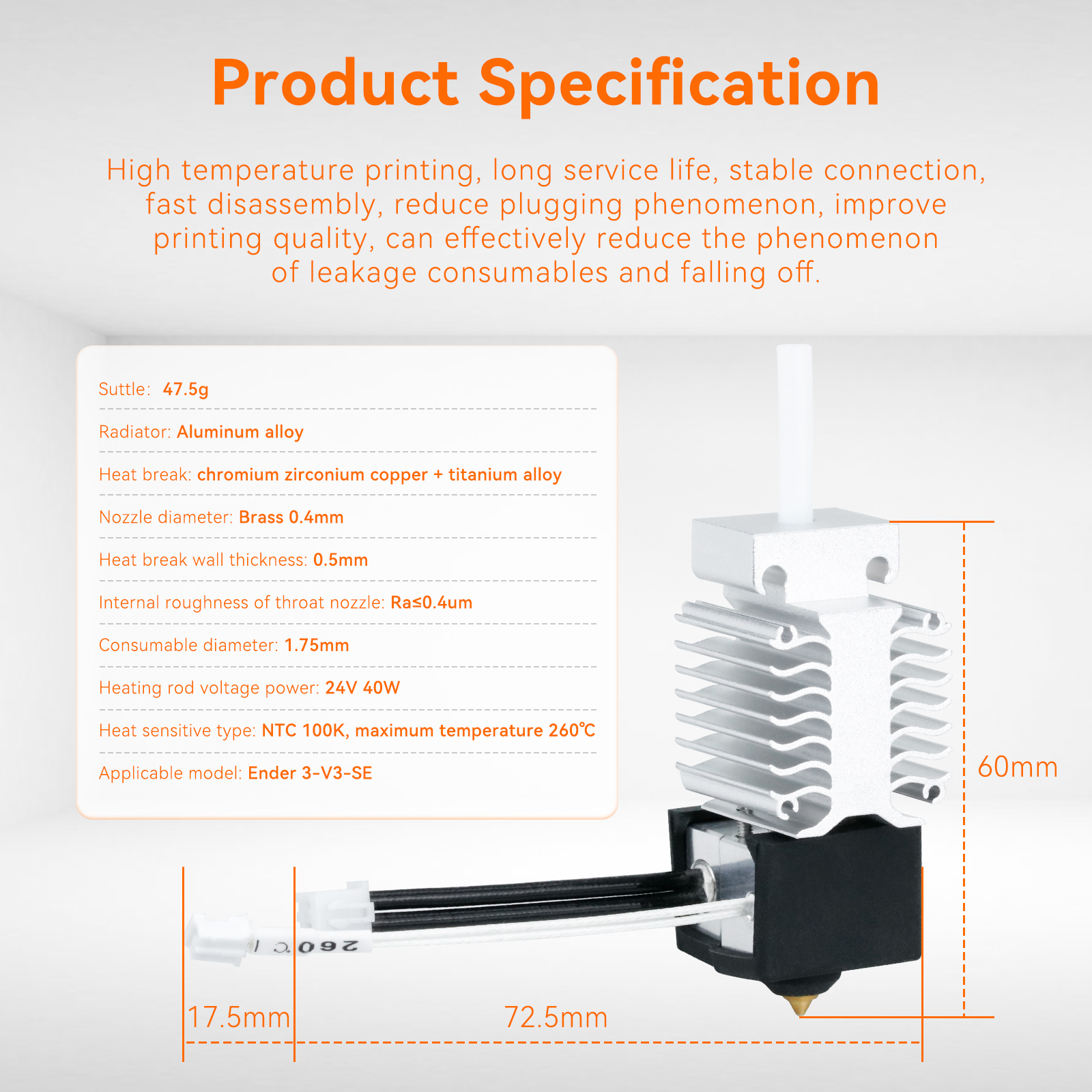 Hotend Kit For Ender 3 V3 SE T - 3D Printing Titanium incelemesi ve fiyatı