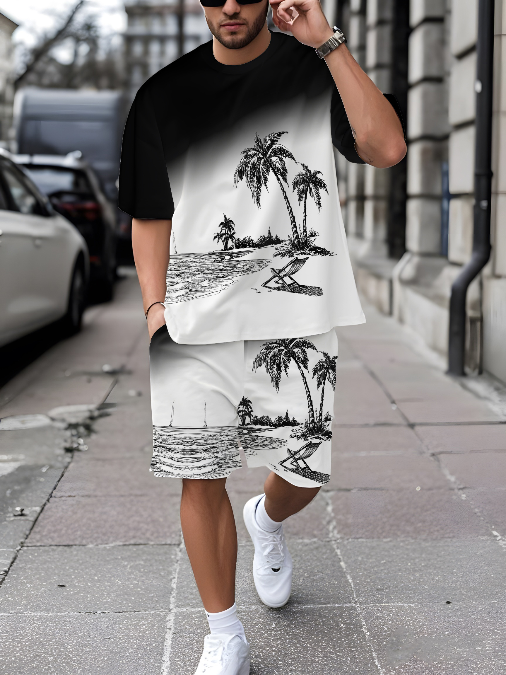 2026 Summer New Men's Short-Sl - 3D Printing Designing incelemesi ve fiyatı