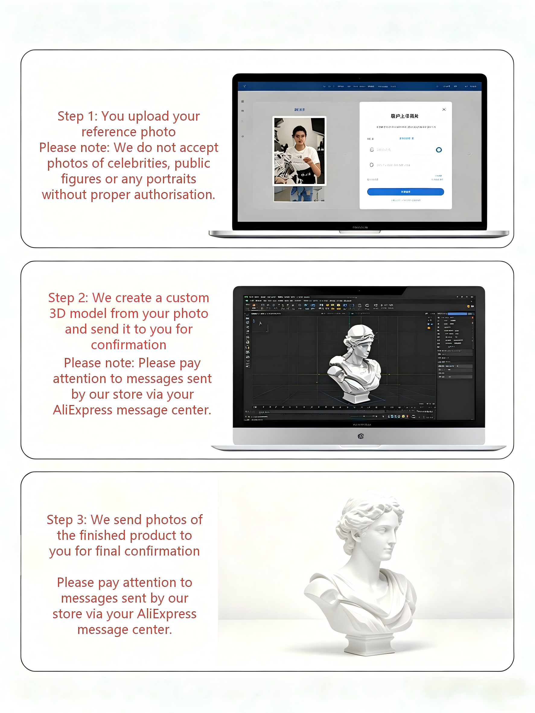 Personalized 3D Printed Bust F - 3D Printing Jobs incelemesi ve fiyatı
