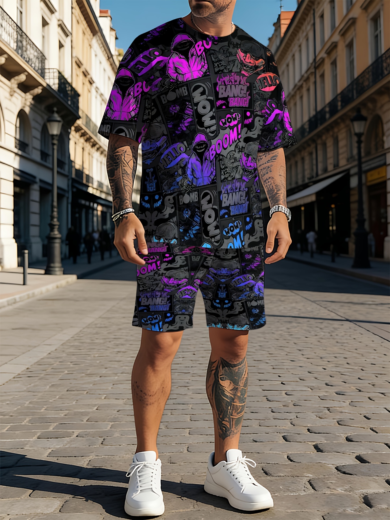 2026 Summer New Men's Short-Sl - 3D Printing Designing incelemesi ve fiyatı