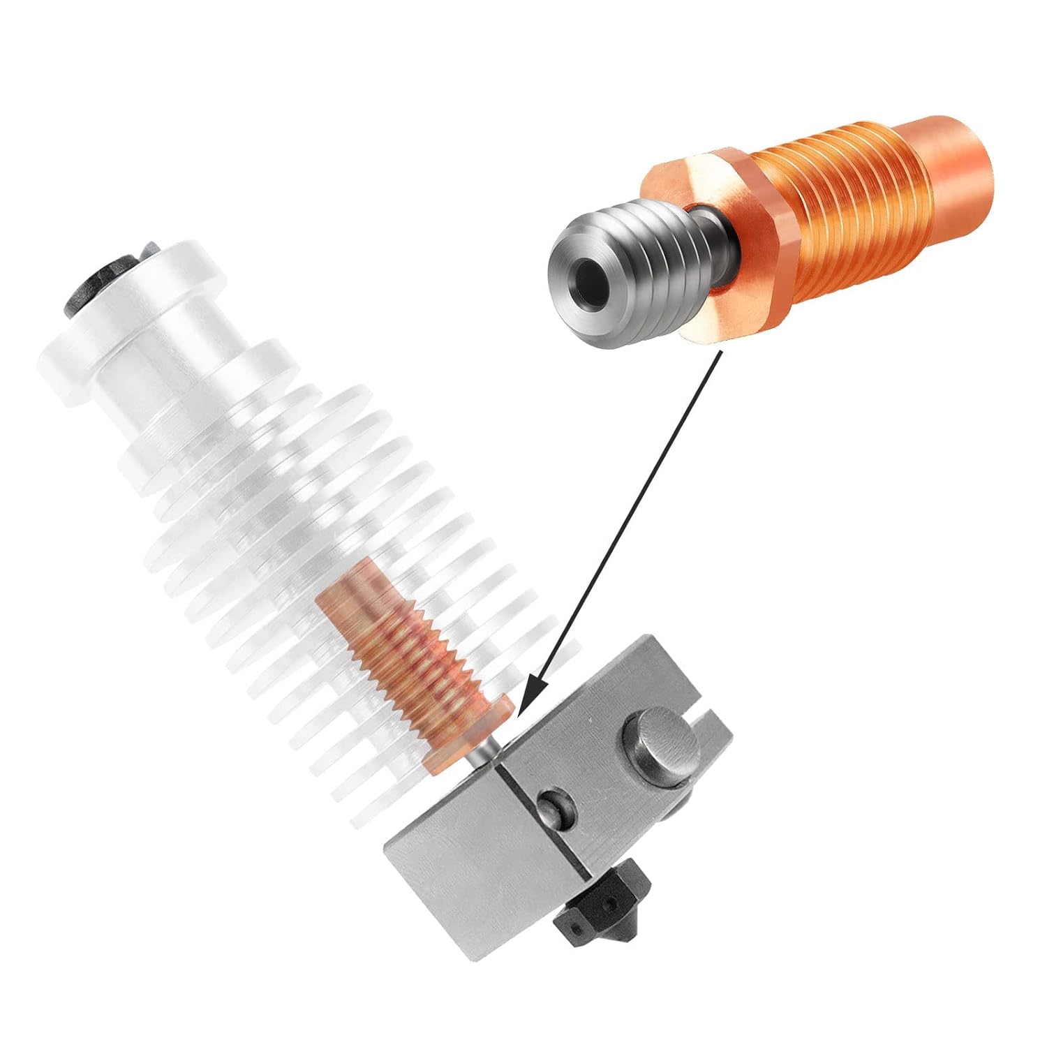 2PCS E3D V6 Hotend Heatbreak A - 3D Printing Titanium incelemesi ve fiyatı