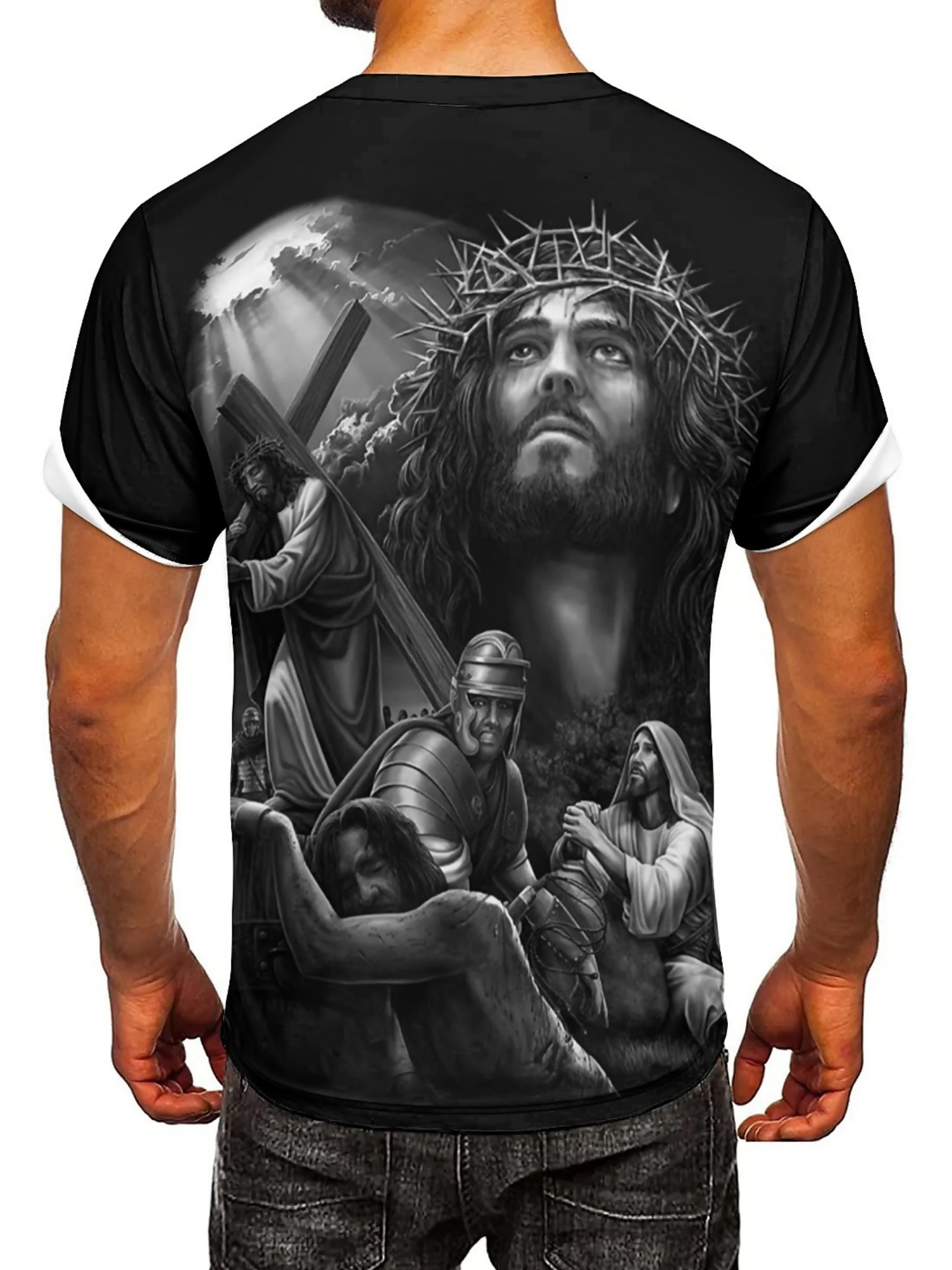 Men'S Plus Size Jesus 3D Print - 3D Printing Designing incelemesi ve fiyatı