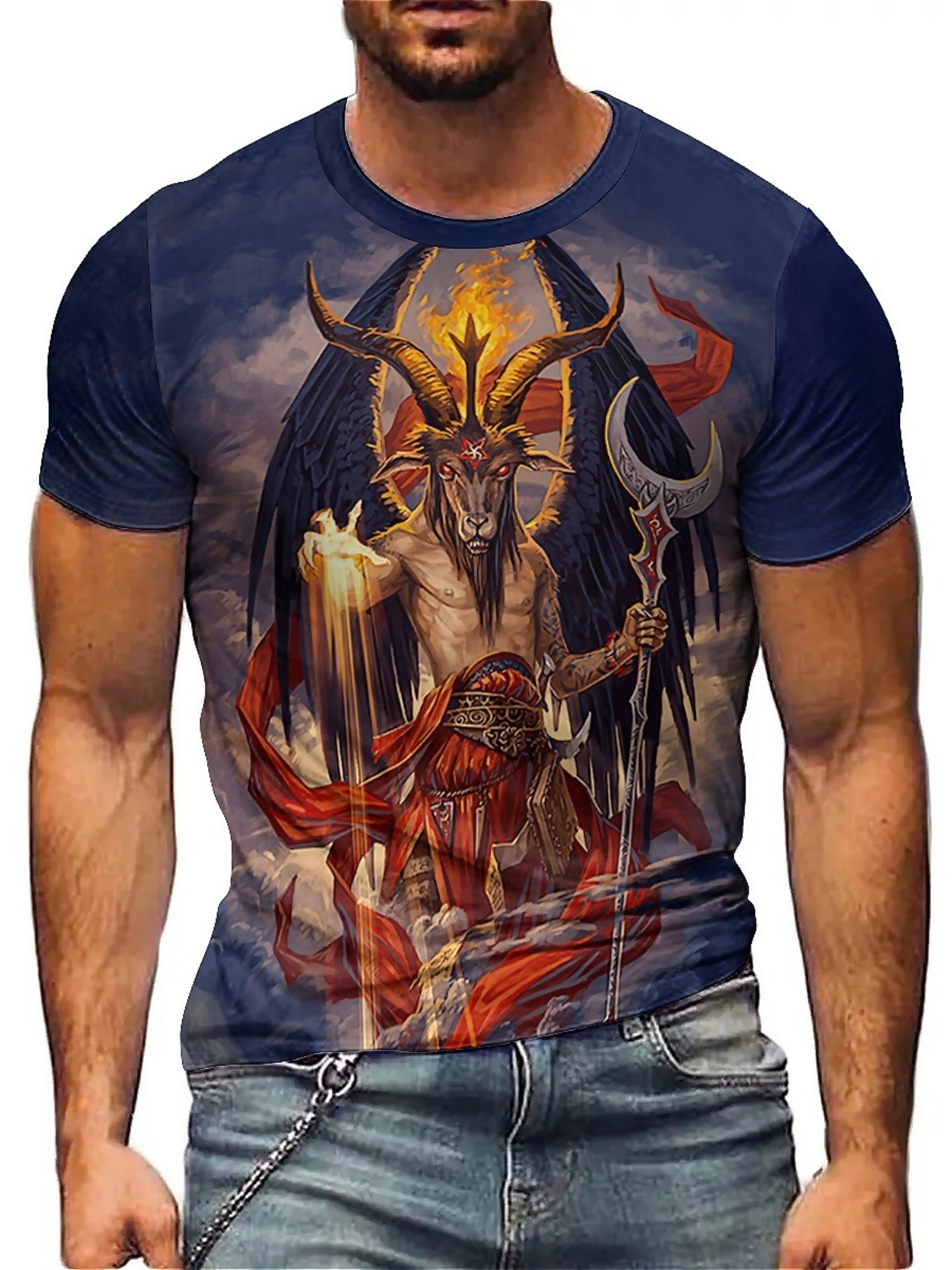 Men's 3D Demon Print T-Shirt | - 3D Printing Designing incelemesi ve fiyatı